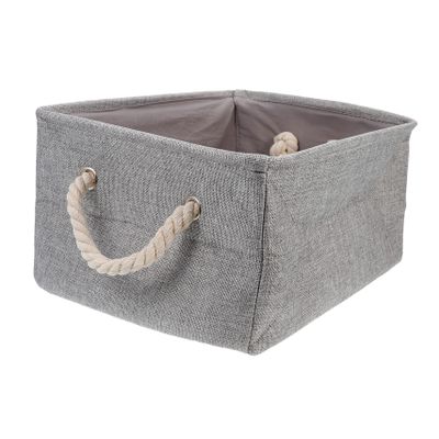 ORFOFE Storage Basket Handle Pet Toys Cosmetics Sundries Cloth Storage Basket Organizer for Desktop