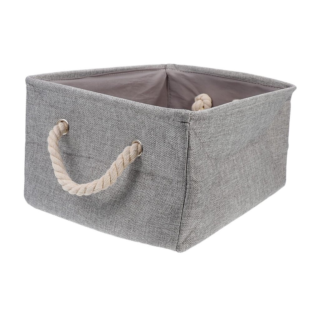 ORFOFE Storage Basket Handle Pet Toys Cosmetics Sundries Cloth Storage Basket Organizer for Desktop