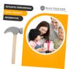 Vaguelly 2Pcs Dark Grey Wooden Hammer Toy Set for Kids - Mini Hammer for Toddlers Educational Pounding Tool Construction Play Portable and Easy to Clean view 4