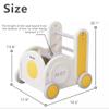 Children's Train Toy BoxCart for Toddlers 1-3 with Wheels, Drawstring, and Handle for Riding, Walking, Towing, and Storage. Load Capacity 170LBS Great Gift for Toddler Boys and Girls(Train-Yellow) view 2