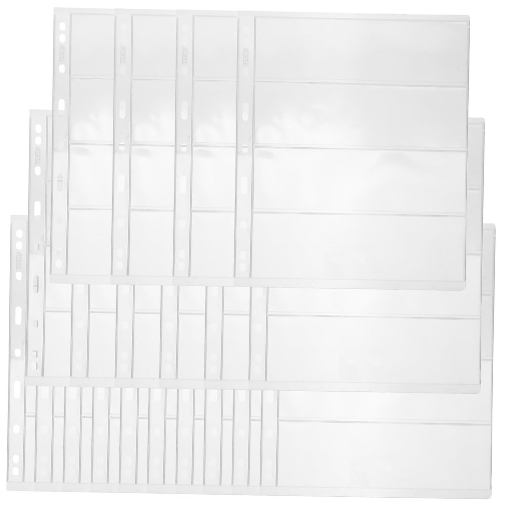 COHEALI 20sheets Transparent Stamp Album Pages Standard Inserts for Collecting Stamps Coins and Money Storage for Safe Organization of Collectibles
