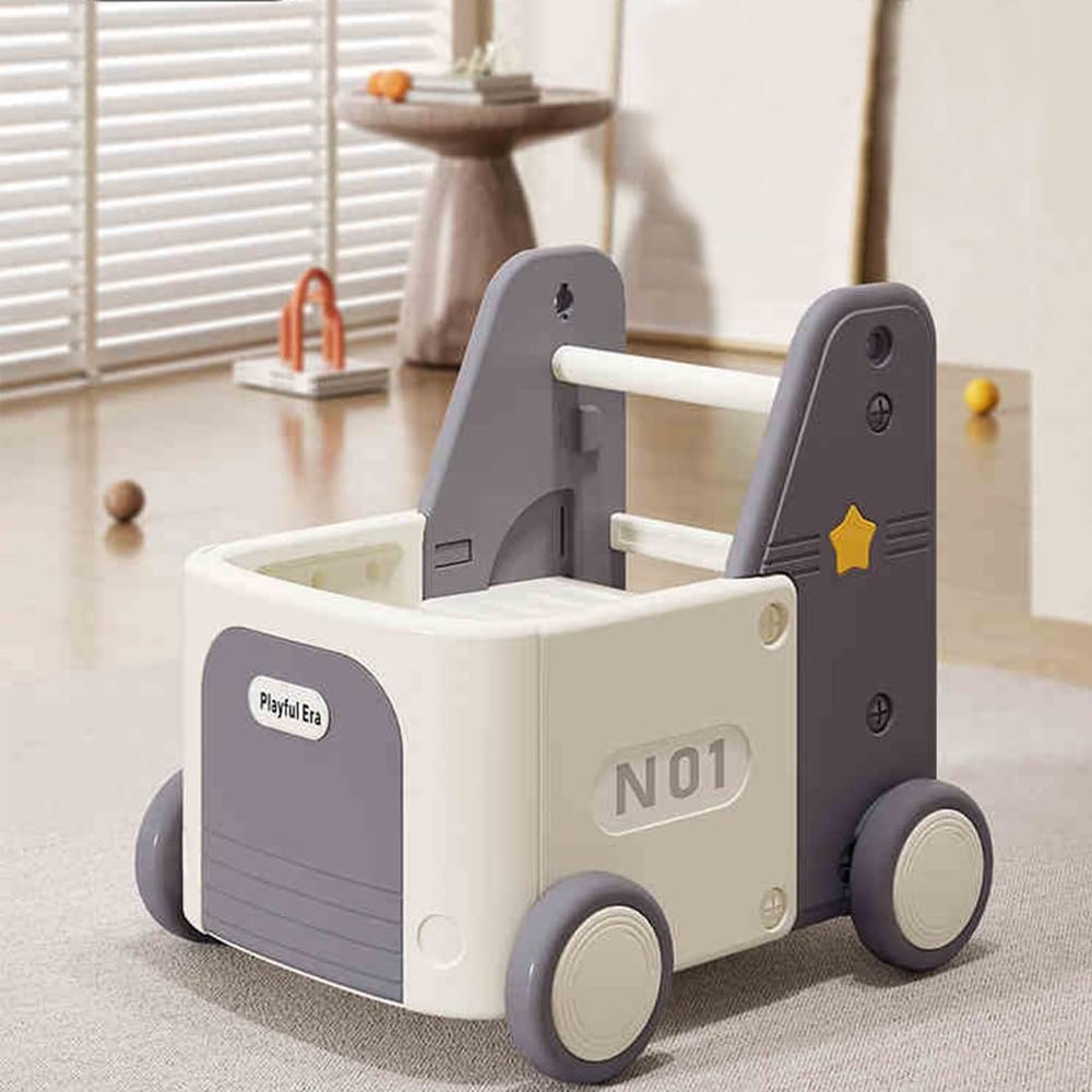 Children's Train Toy Box,Cart for Toddlers 1-3 with Wheels, Drawstring, and Handle for Riding, Walking, Towing, and Storage. Load Capacity 170LBS Great Gift for Toddler Boys and Girls(Pickup-Grey)