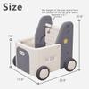Children's Train Toy Box,Cart for Toddlers 1-3 with Wheels, Drawstring, and Handle for Riding, Walking, Towing, and Storage. Load Capacity 170LBS Great Gift for Toddler Boys and Girls(Pickup-Grey) view 2