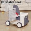 Children's Train Toy Box,Cart for Toddlers 1-3 with Wheels, Drawstring, and Handle for Riding, Walking, Towing, and Storage. Load Capacity 170LBS Great Gift for Toddler Boys and Girls(Pickup-Grey) view 3
