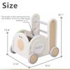Children's Train Toy Box,Cart for Toddlers 1-3 with Wheels, Drawstring, and Handle for Riding, Walking, Towing, and Storage. Load Capacity 170LBS Great Gift for Toddler Boys and Girls(Train-Khaki) view 2