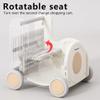 Children's Train Toy Box,Cart for Toddlers 1-3 with Wheels, Drawstring, and Handle for Riding, Walking, Towing, and Storage. Load Capacity 170LBS Great Gift for Toddler Boys and Girls(Train-Khaki) view 3