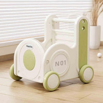 Children's Train Toy Box,Cart for Toddlers 1-3 with Wheels, Drawstring, and Handle for Riding, Walking, Towing, and Storage. Load Capacity 170LBS Great Gift for Toddler Boys and Girls(Train-Green)