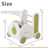 Children's Train Toy Box,Cart for Toddlers 1-3 with Wheels, Drawstring, and Handle for Riding, Walking, Towing, and Storage. Load Capacity 170LBS Great Gift for Toddler Boys and Girls(Train-Green) view 2