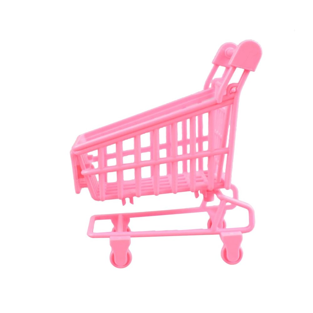 Totority 2pcs Pink Shopping Cart Ornaments Boys and Girls Room Decor Cake Table Party Toys Birthday Decorations