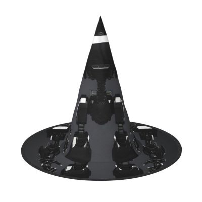 BGSHJVF Black Robot Print Halloween Witch Hat Cosplay Caps Halloween Decoration Costume Accessories For Halloween Party