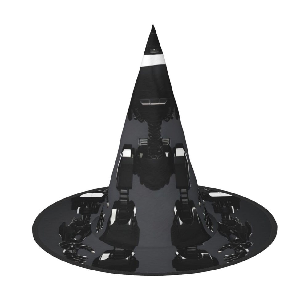 BGSHJVF Black Robot Print Halloween Witch Hat Cosplay Caps Halloween Decoration Costume Accessories For Halloween Party