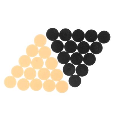 ibasenice 32pcs Round Checker Pieces for Board Games Plastic Game Accessories Beige and Black for Easy Replacement of Standard