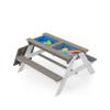 Beright 3-in-1 Kids Sand and Water Table, Wood Outdoor Convertible Picnic Table with Umbrella, 2 Trays, Activity Table for Outdoor Backyard Patio Play (Gray) view 4