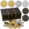 ACTIONDRAKE Metal Pirate Coins, 40 Pieces Lots of Toy Gold Coins for Tabletop Gaming, Roleplaying, DND Props Accessories, Treasures and Treasure chests Fantasy Dragon Coins view 1