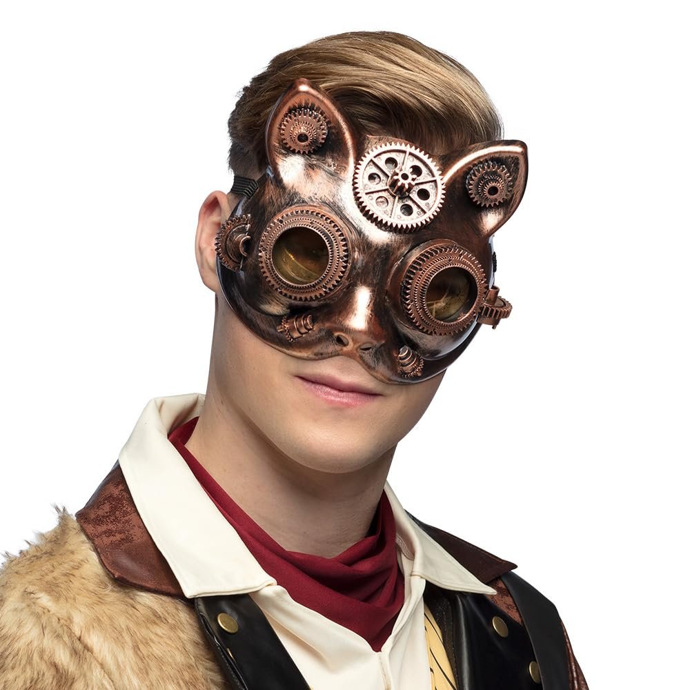 Boland 54576 Half Mask Steamcat Mask for Steampunk Fancy Dress Costumes, Accessories for Carnival or Theme Party