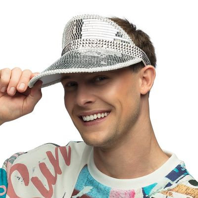 Boland 00745 Sun Visor Disco Cap for Adults, 90s Hat for Festival, Carnival or Retro Theme Party