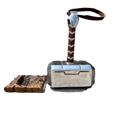CREATIVEERA Thor Mjolnir Hammer with Standing Base Avengers Movie Character Weapons for Cosplay