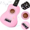 21 Inch 4 String Wooden Acoustic Guitar Ukulele Musical Instruments Perfect For Beginner (Pink) view 3