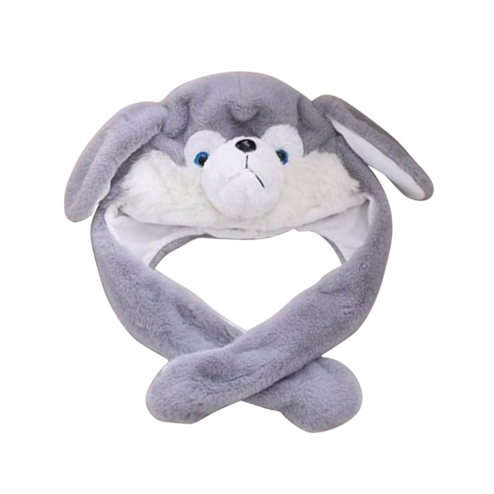 Abaodam Funny Husky Hat Movable Ears Plush Dog Toy for Adults Boys and Girls The Animal