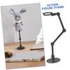 BCOATH 4pcs Action Figure Display Stand Model Support Rack for Dolls Toys Collectibles Easy to Assemble Display Holder Base Gray view 2