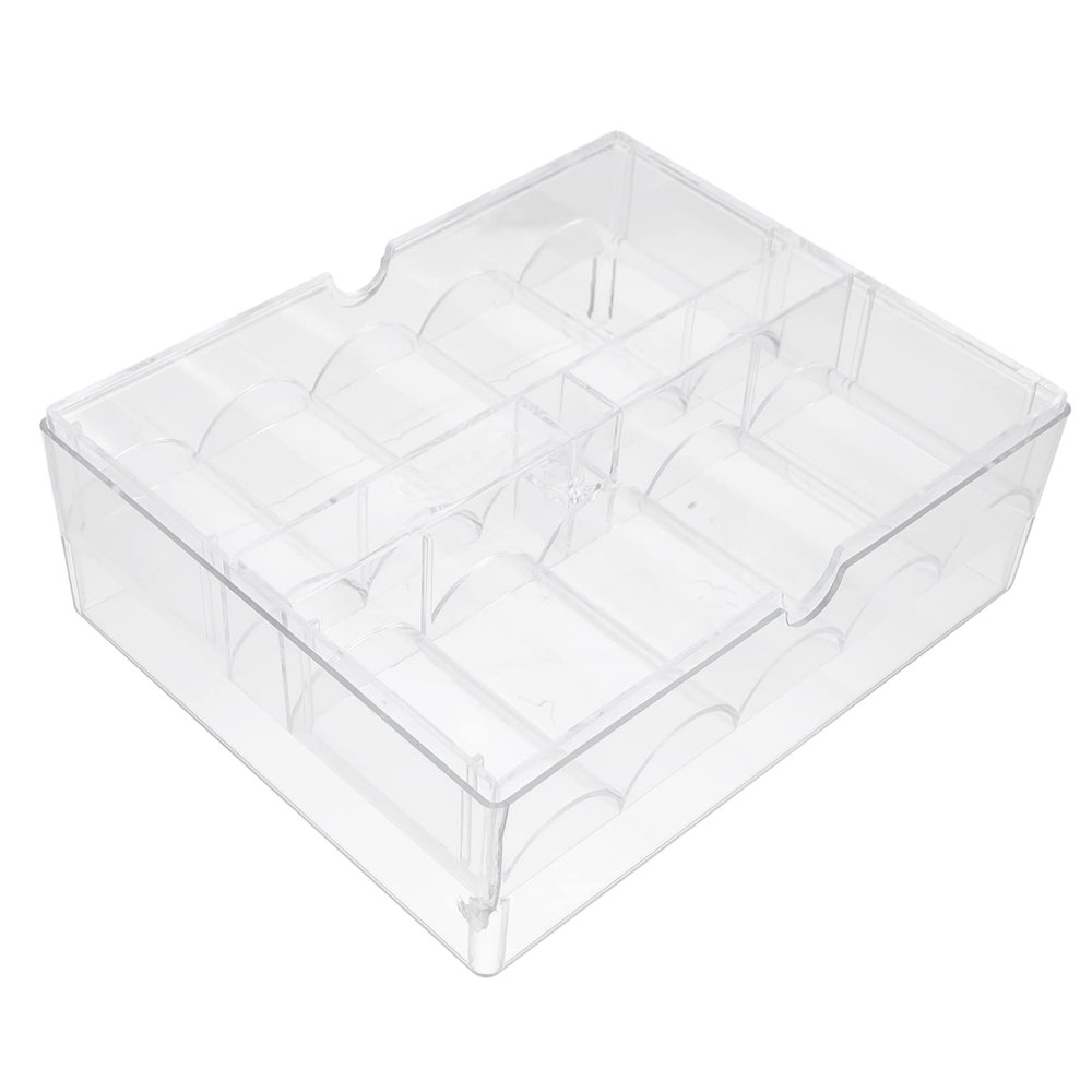 CAXUSD Clear Acrylic Poker Chip Tray Lid Transparent Poker Chips Organizer for Easy Access and Storage Compact Design for Home and Game