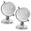 KONTONTY 2pcs Transparent Crystal Globe Table Decor Adorable Desktop World Map Handicraft for Festivals Smooth Display for Photos and view 1