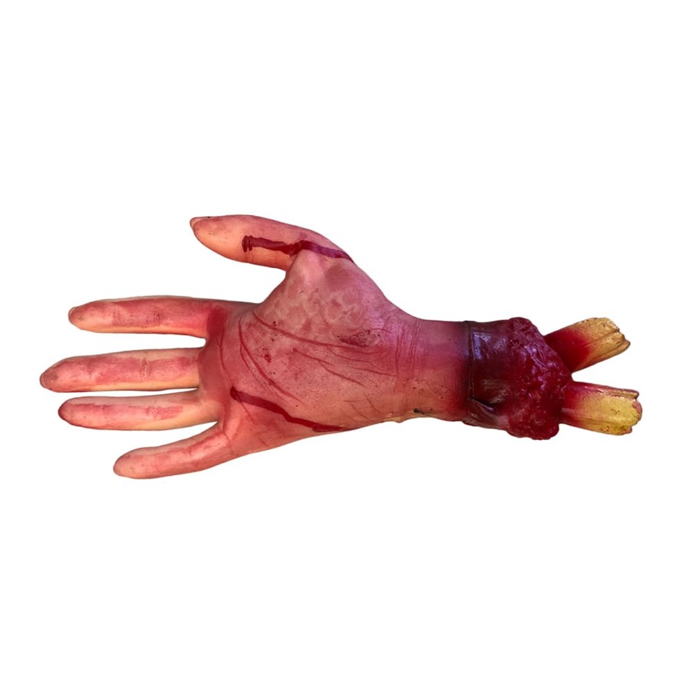 HONMEET Realistic Severed Hand Toys for Halloween 4pcs Bloodied Silicone Hand Scary Party Decorations