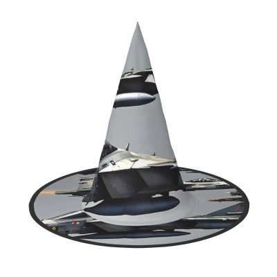 BGSHJVF Aircraft Fighter Jets Print Halloween Witch Hat Cosplay Caps Halloween Decoration Costume Accessories For Halloween Party