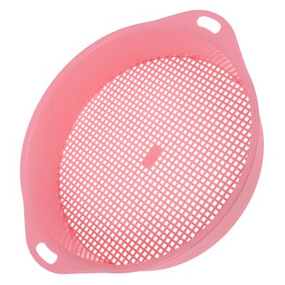 Sosoport Garden Soil Sifter Durable Multi-use Soil Mesh Sieve and Debris Filtering for Gardening and Planting Activities Pink Color