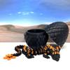 3D Printed Dragon with Dragon Egg, Articulated Black and Orange Cherry Blossom Dragon, Executive Desk Toy, Fidget ADHD Autism Toy D064-BE view 3