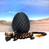 3D Printed Dragon with Dragon Egg, Articulated Black and Orange Cherry Blossom Dragon, Executive Desk Toy, Fidget ADHD Autism Toy D064-BE view 4