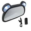 ANDRESLAD 1pc Rearview Mirror Led Light Backseat Observation Mirror Usb Rechargeable Car Accessory for Safe Travel and Toddlers view 1