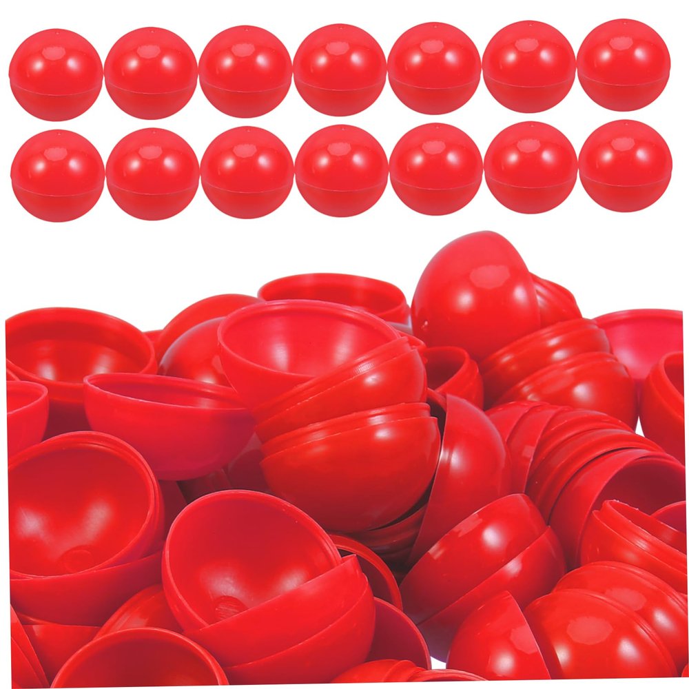 NAMOARLY 50pcs Plastic Red Bingo Balls Opening Balls Party Game Lottery Open for Celebrations Events