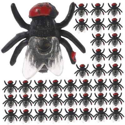 BRIGHTFUFU Giant Fake 50pcs Artificial Fly Props Tricky Halloween Toys April Fool's Day Prank