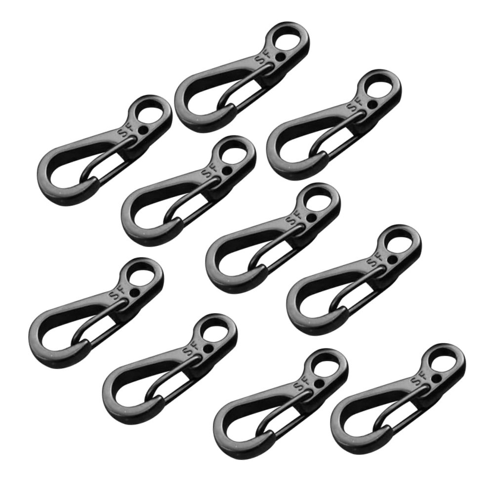 WOONEKY 10pcs Mini Carabiner Clips Lock Hooks Spring Buckle Buckles for Keychain Compass Whistle