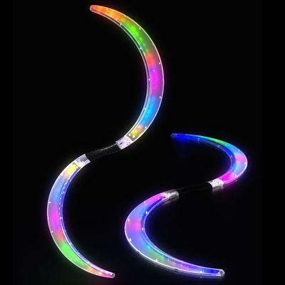 POILOVES LED POI Staffs S-Shape with 241 Color Light Modes USB Rechargeable Magic LED S-Staffs Customized Colors, Profound Visual Effect