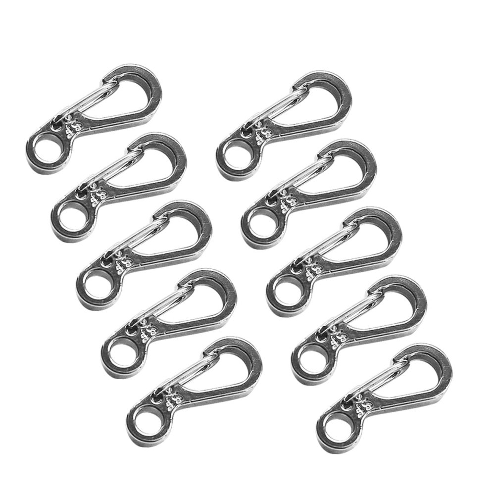 BCOATH 10pcs Spring Buckle Buckle Mini Carabiner Clip Keychain Lock Hook Backpack Lock Hook Alloy for Straps Camping Outdoor Gear