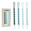 4 Pcs Green Baby Silicone Teething Pacifier Clip,One-Piece Design,Round Shape,Textured Surface,BPA Free. view 1