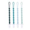 4 Pcs Green Baby Silicone Teething Pacifier Clip,One-Piece Design,Round Shape,Textured Surface,BPA Free. view 2