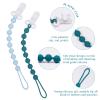 4 Pcs Green Baby Silicone Teething Pacifier Clip,One-Piece Design,Round Shape,Textured Surface,BPA Free. view 3