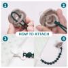 4 Pcs Green Baby Silicone Teething Pacifier Clip,One-Piece Design,Round Shape,Textured Surface,BPA Free. view 4