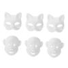 Alasum 6pcs Paintable Face Masks Blank Masks for Arts Crafts Party Decorations and Costume Events for Creative Projects Cat Designs view 1