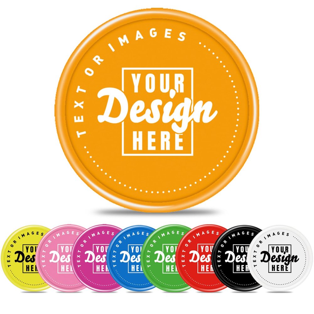 200 Custom Plastic Chips, Full-Color Print Your Personalized Text, Logo and Image, Tokens for Bar, School, Wedding, Party, Event, Store Coupons (Orange)