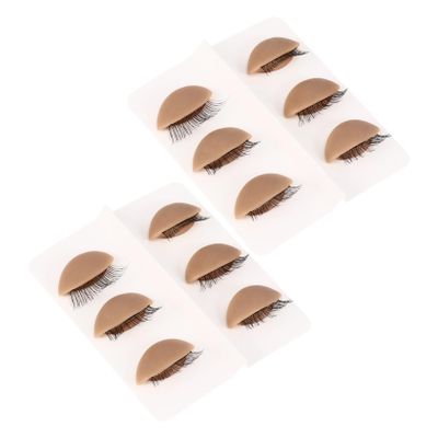 6 Pairs Silicone Mannequin Head with Removable Eyelids for Training
