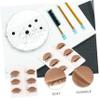6 Pairs Silicone Mannequin Head with Removable Eyelids for Training view 4