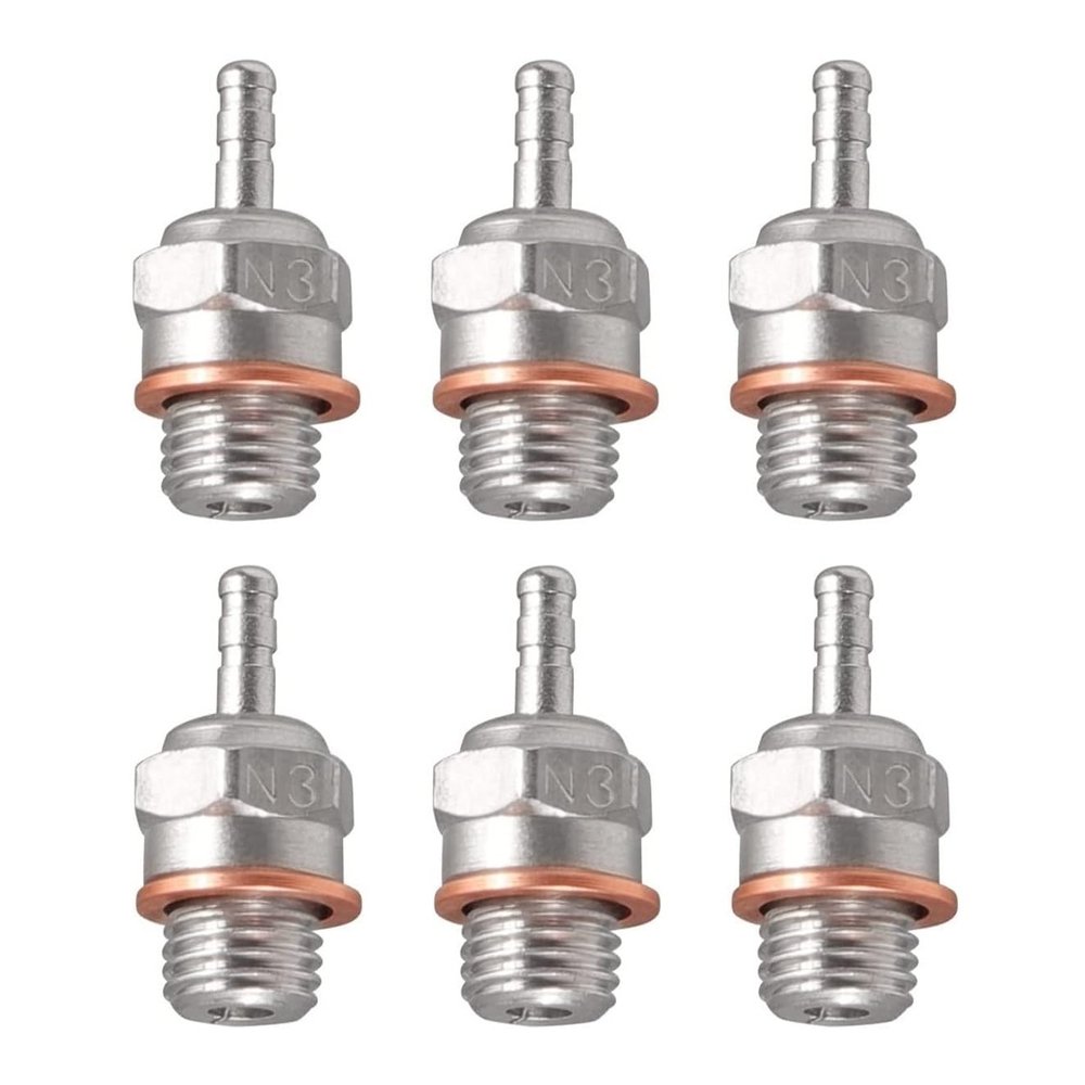 StiNGZjdM 6pcs N3 N4#3#4 Hot Spark Glow Plug Replace OS for Traxxas Kyosho HSP HPI Redcat 1/8 1/10 RC Nitro Engines Car Truck Buggy(2pcs N3)