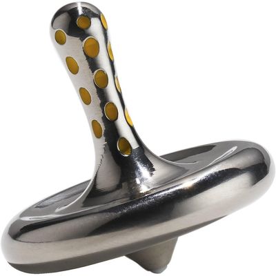 Craighill Tracer Top - Metal Spinning Top, Kinetic Desk Fidget Object, Top Spinner & Desk Decor, Premium Stainless Steel, Long Spin Time, Yellow - 1.25" x 1.25"
