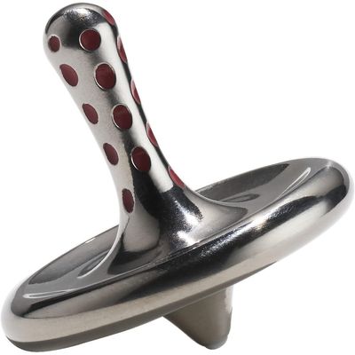 Craighill Tracer Top - Metal Spinning Top, Kinetic Desk Fidget Toy, Desktop Top Spinner, Premium Stainless Steel, Long Spin Time, Red - 1.25" x 1.25"