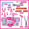 Barbie Tool Box Playset  18 Piece Deluxe Tool Set, Pretend Play Construction Tools with Tape Measure, Girls Pink Tool Box with Handle, Perfect Preschool Role Play Toy for Kids view 2