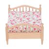 1/12 Miniature Dollhouse Bed Elegant Miniature Bed Furniture Decorative Wooden Dollhouse Bed Floral Furniture Miniature Bed Accessories view 1